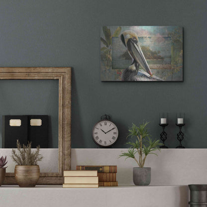 Luxe Metal Art 'Pelican Paradise II' by Steve Hunziker, Metal Wall Art,16x12