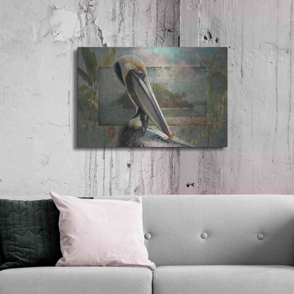 Luxe Metal Art 'Pelican Paradise II' by Steve Hunziker, Metal Wall Art,36x24