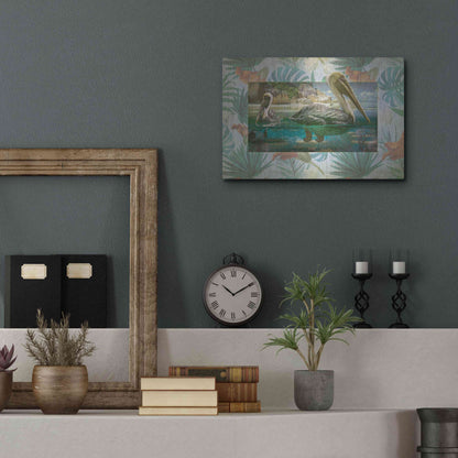 Luxe Metal Art 'Pelican Paradise V' by Steve Hunziker, Metal Wall Art,16x12