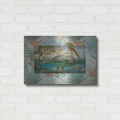 Luxe Metal Art 'Pelican Paradise V' by Steve Hunziker, Metal Wall Art,24x16