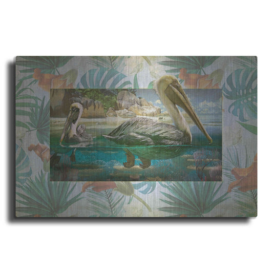 Luxe Metal Art 'Pelican Paradise V' by Steve Hunziker, Metal Wall Art