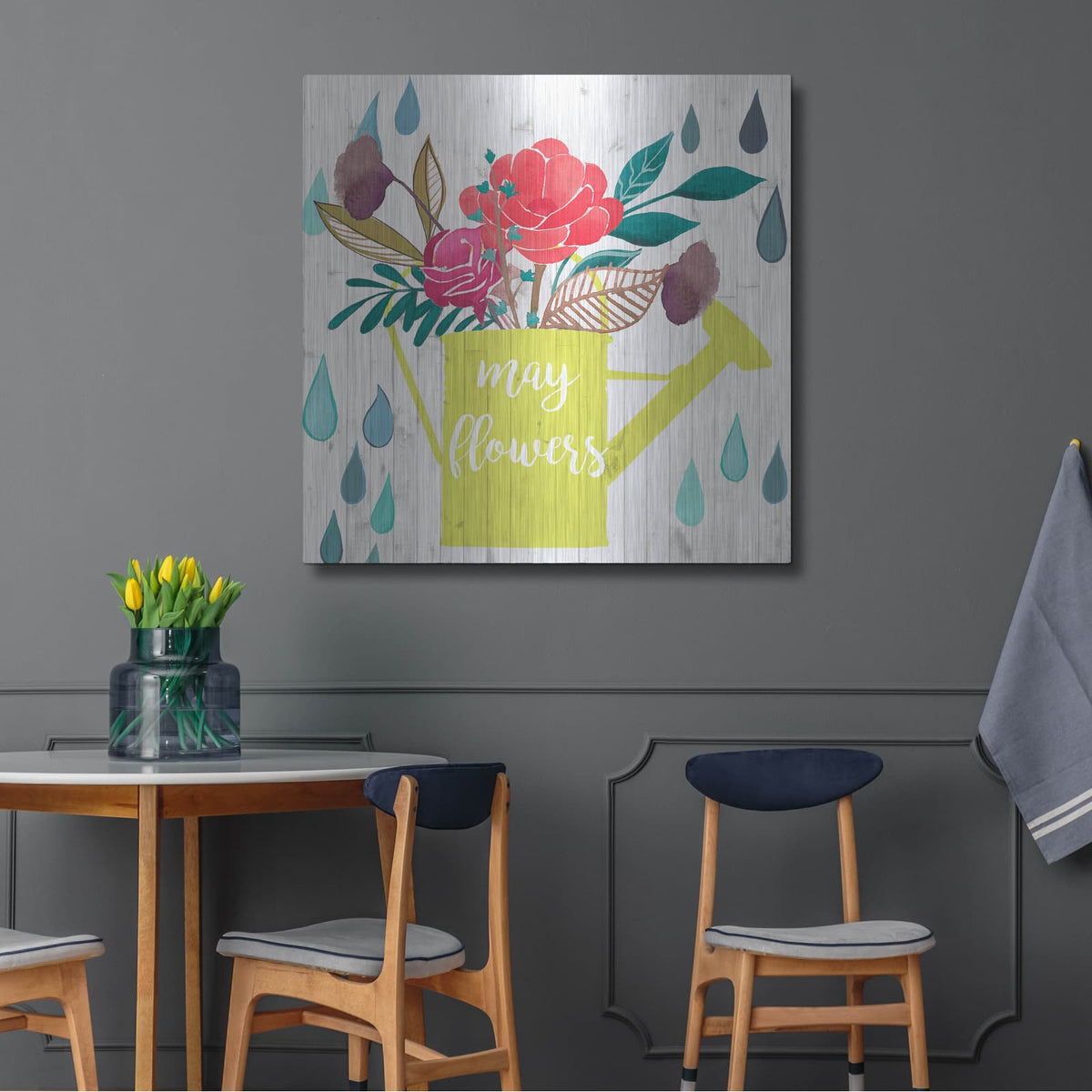 'April Showers and May Flowers II' by Studio W – Metal Wall Art, 36x36 room view