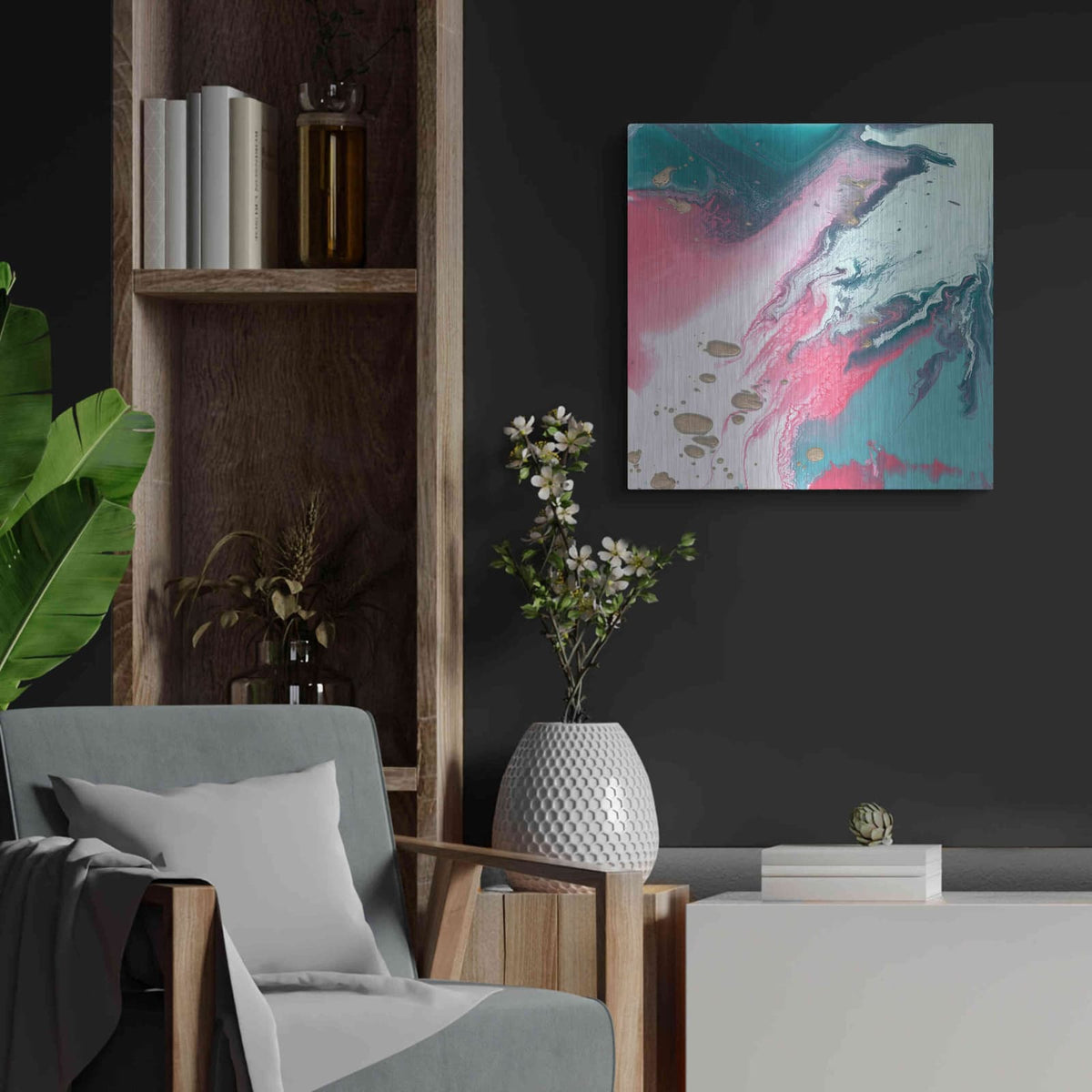 'Unintended Consequences II' by Studio W – Metal Wall Art, 24x24 room view