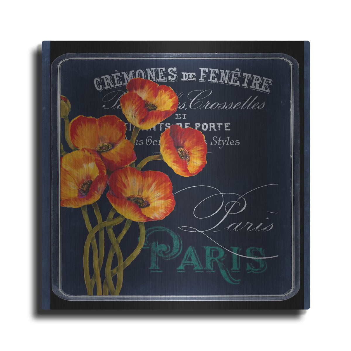 'Chalkboard Paris Collection E' by Studio W – Metal Wall Art