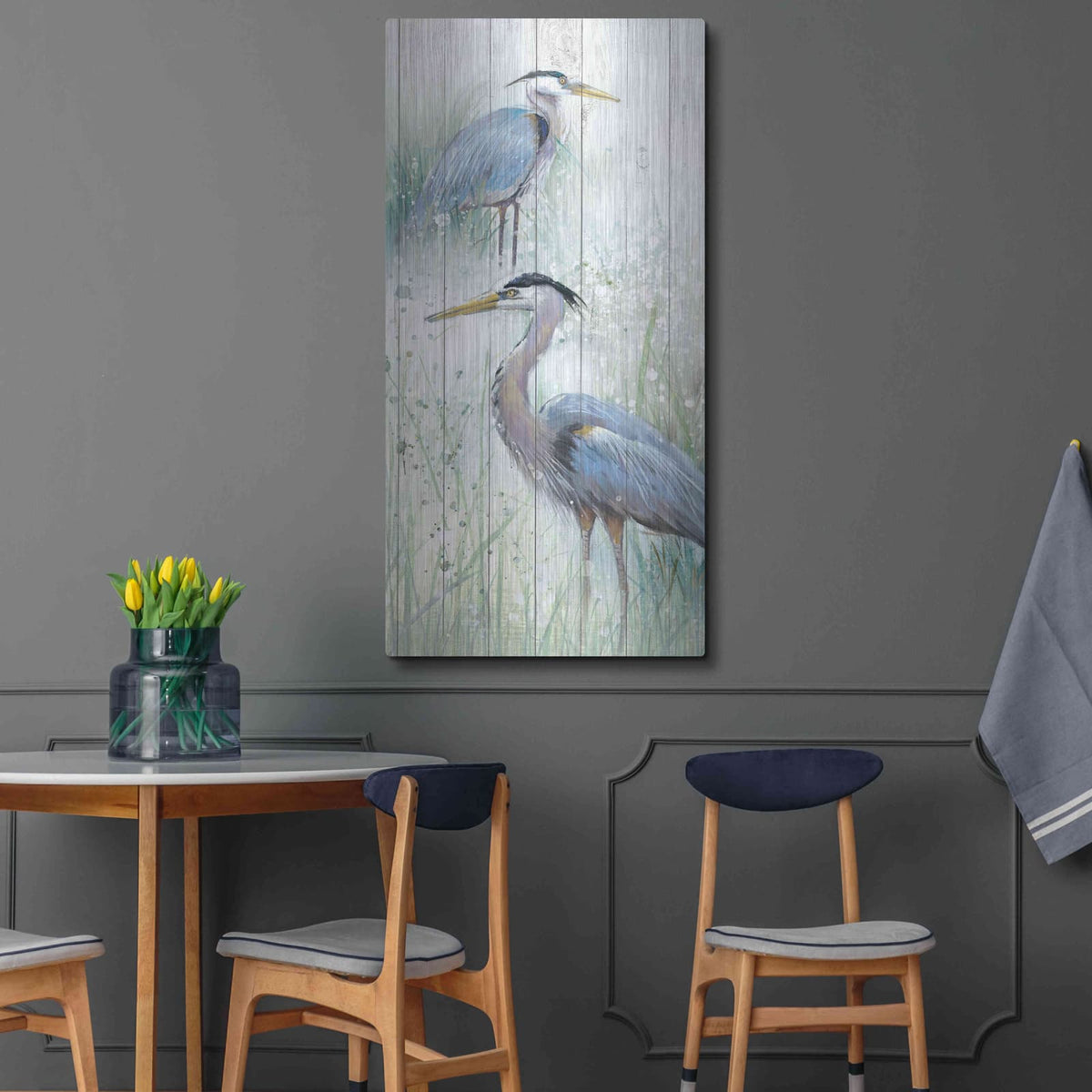 'Seaside Heron Pair II' by Studio W – Metal Wall Art, 24x48 room view