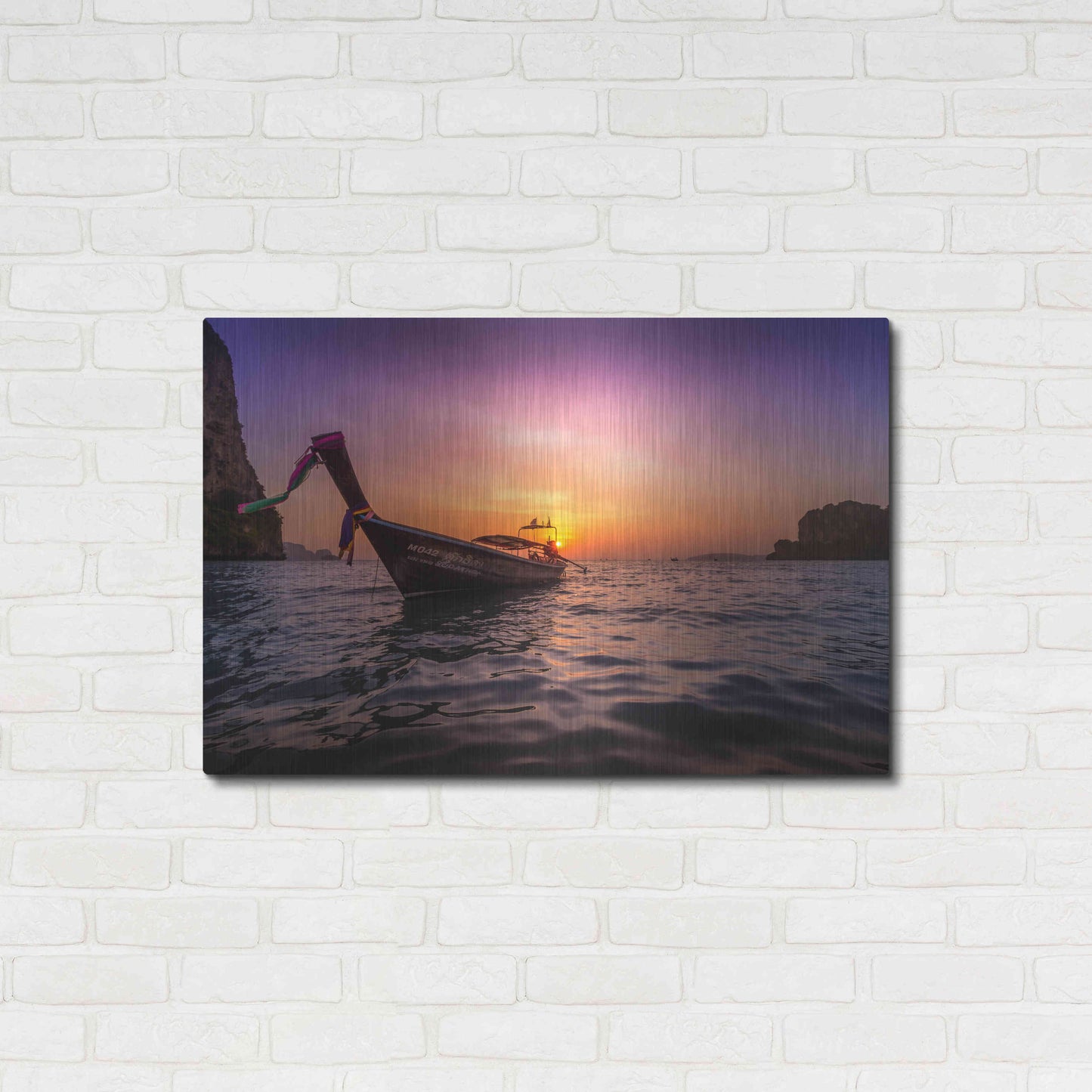 Luxe Metal Art 'Longtail Sunset' by Nicklas Gustafsson, Metal Wall Art,36x24