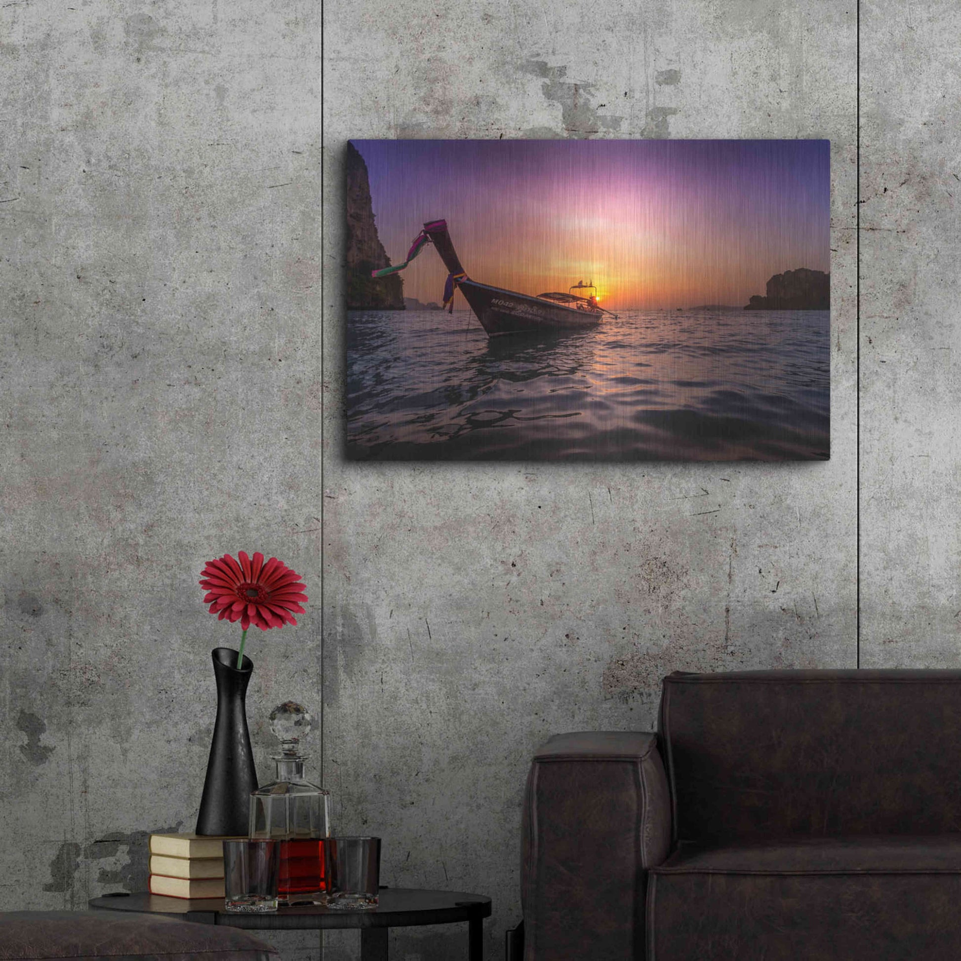 Luxe Metal Art 'Longtail Sunset' by Nicklas Gustafsson, Metal Wall Art,36x24