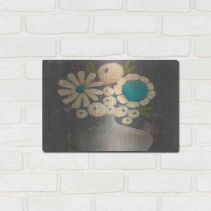 Luxe Metal Art 'Crackled Bouquet I' by Sue Jachimiec, Metal Wall Art,16x12