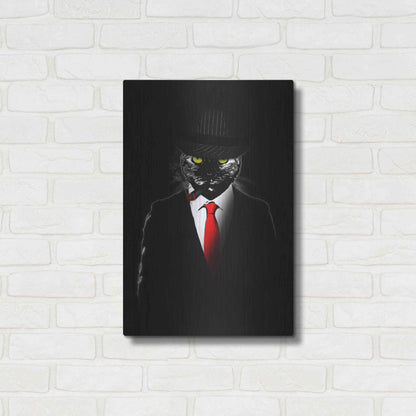 Luxe Metal Art 'Mobster Cat' by Nicklas Gustafsson, Metal Wall Art,16x24