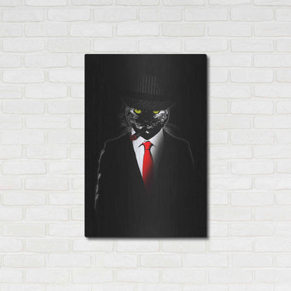 Luxe Metal Art 'Mobster Cat' by Nicklas Gustafsson, Metal Wall Art,24x36