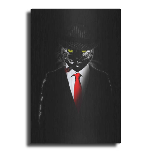 Luxe Metal Art 'Mobster Cat' by Nicklas Gustafsson, Metal Wall Art