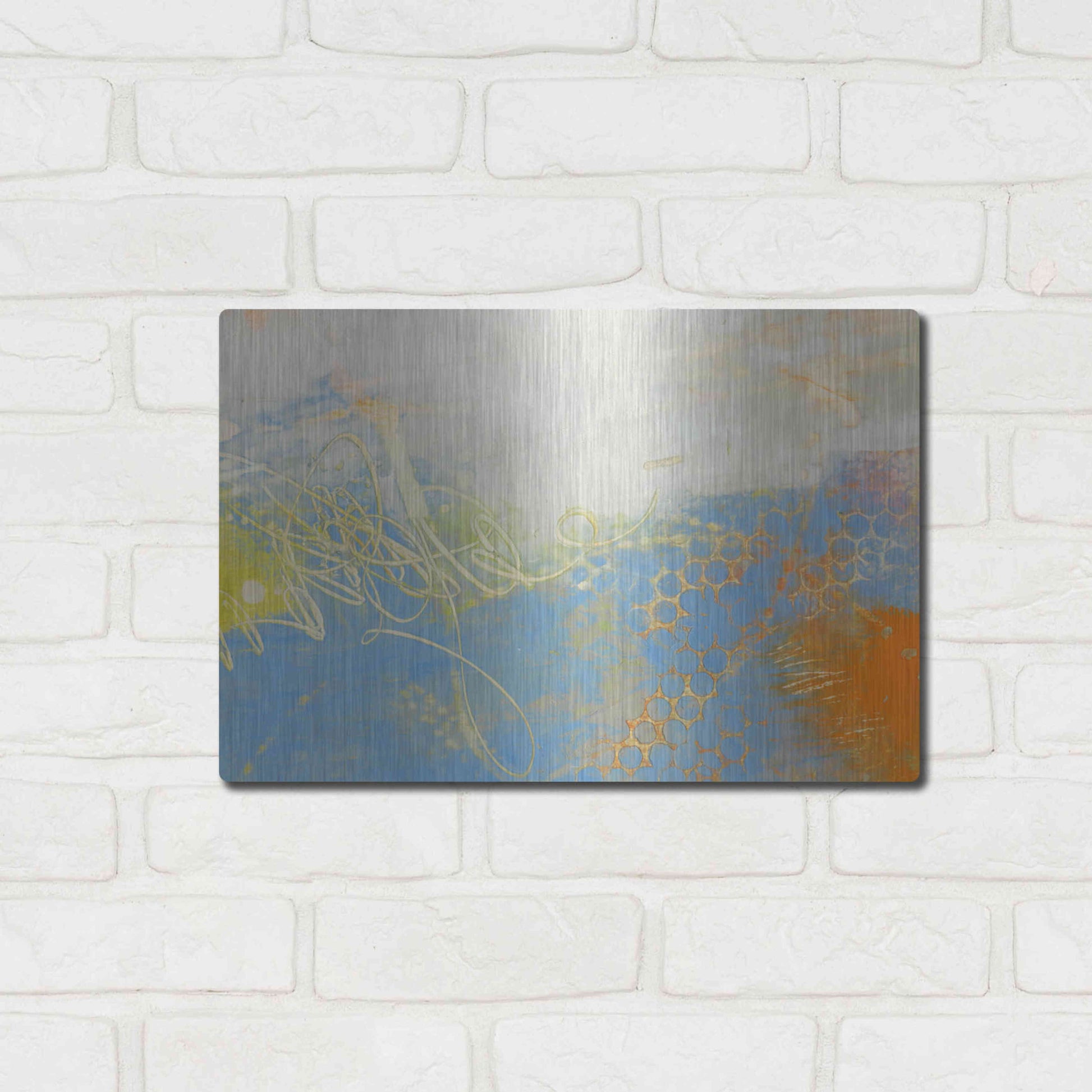 Luxe Metal Art 'Blue Lux II' by Sue Jachimiec, Metal Wall Art,16x12