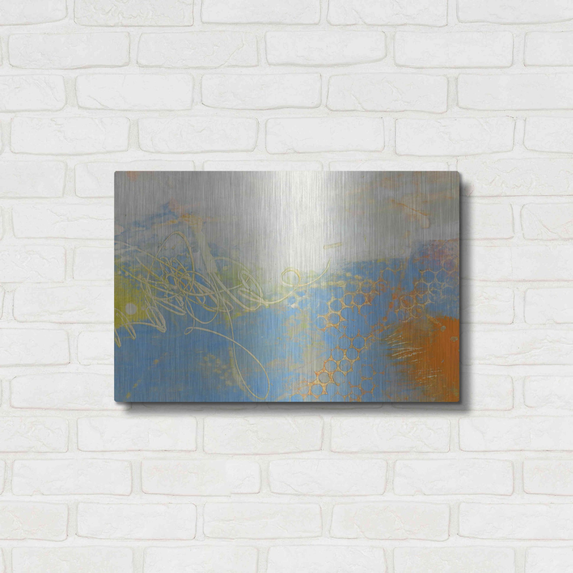 Luxe Metal Art 'Blue Lux II' by Sue Jachimiec, Metal Wall Art,24x16