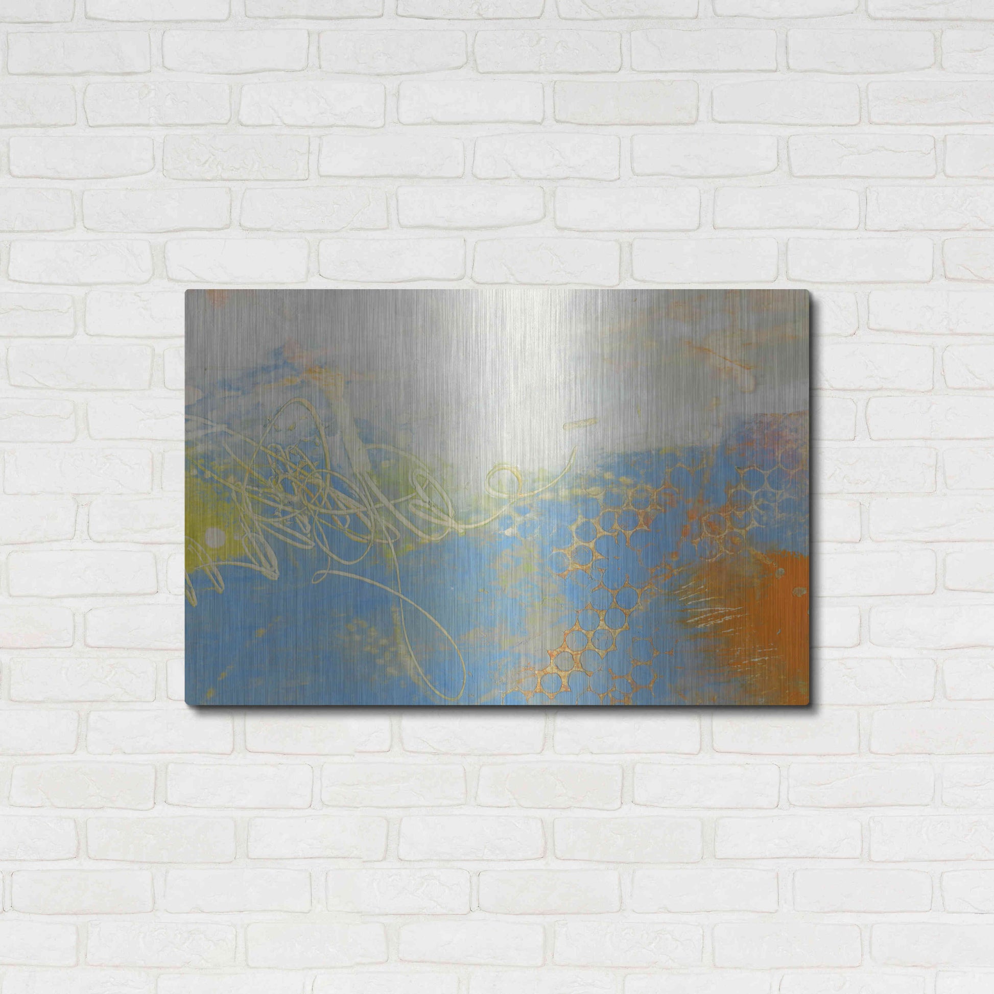 Luxe Metal Art 'Blue Lux II' by Sue Jachimiec, Metal Wall Art,36x24