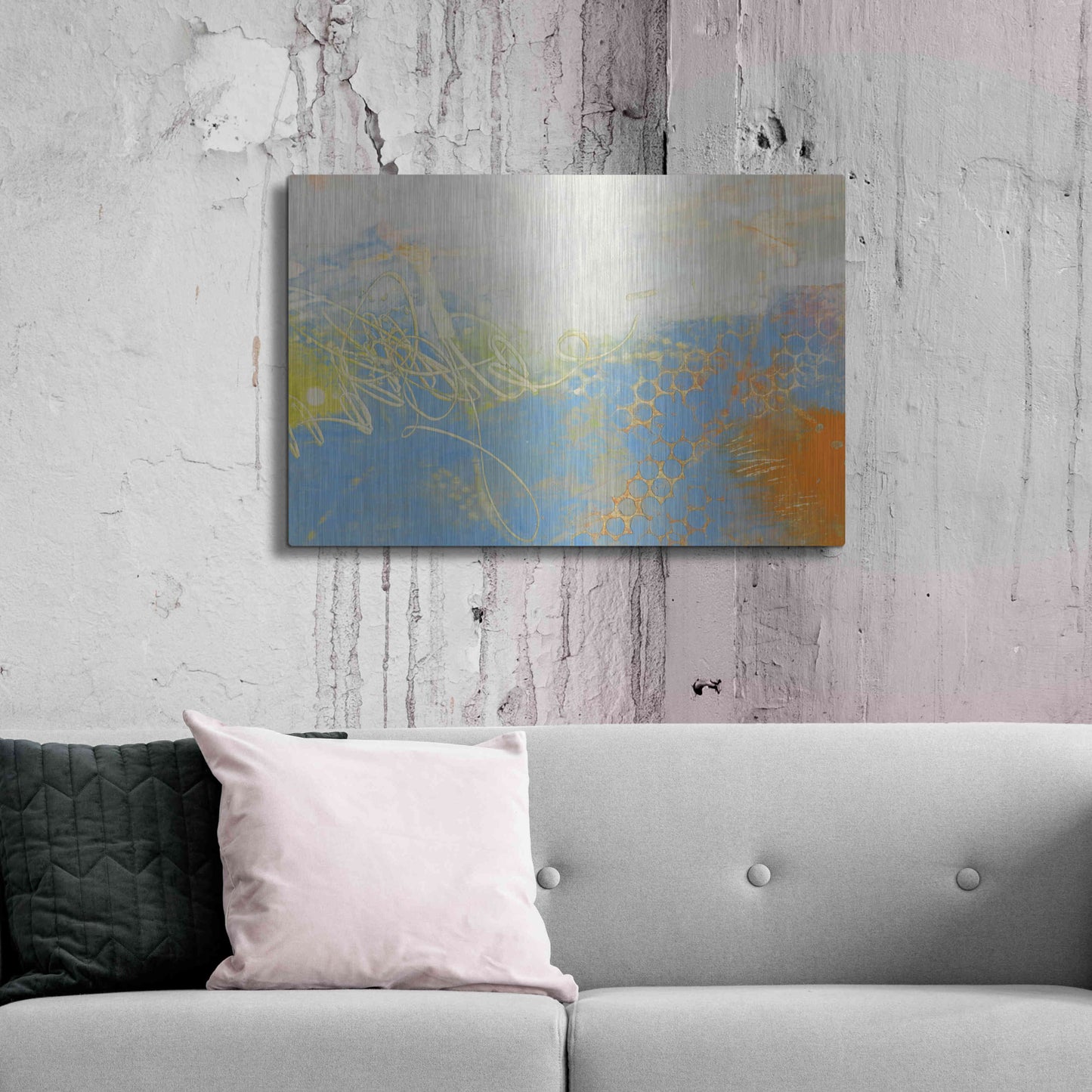 Luxe Metal Art 'Blue Lux II' by Sue Jachimiec, Metal Wall Art,36x24