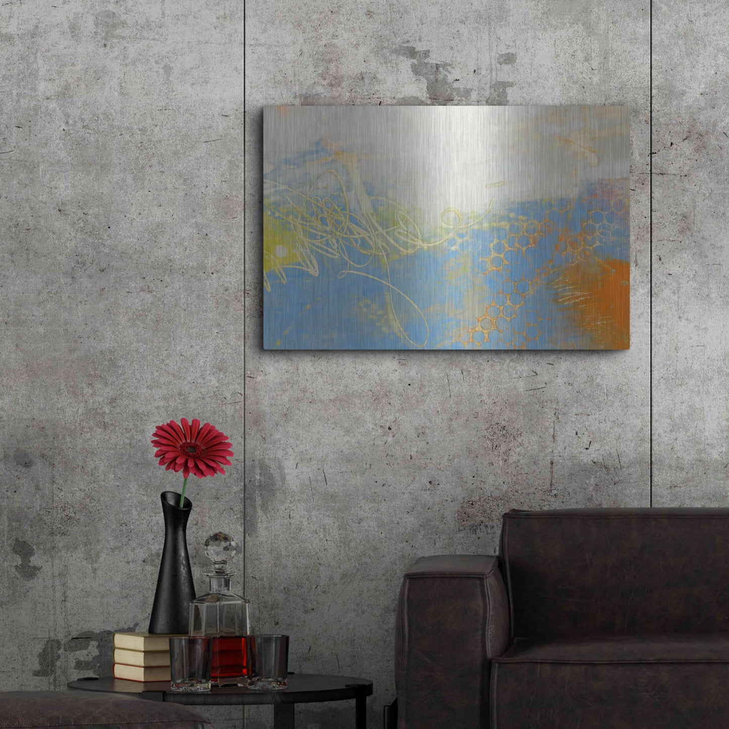 Luxe Metal Art 'Blue Lux II' by Sue Jachimiec, Metal Wall Art,36x24