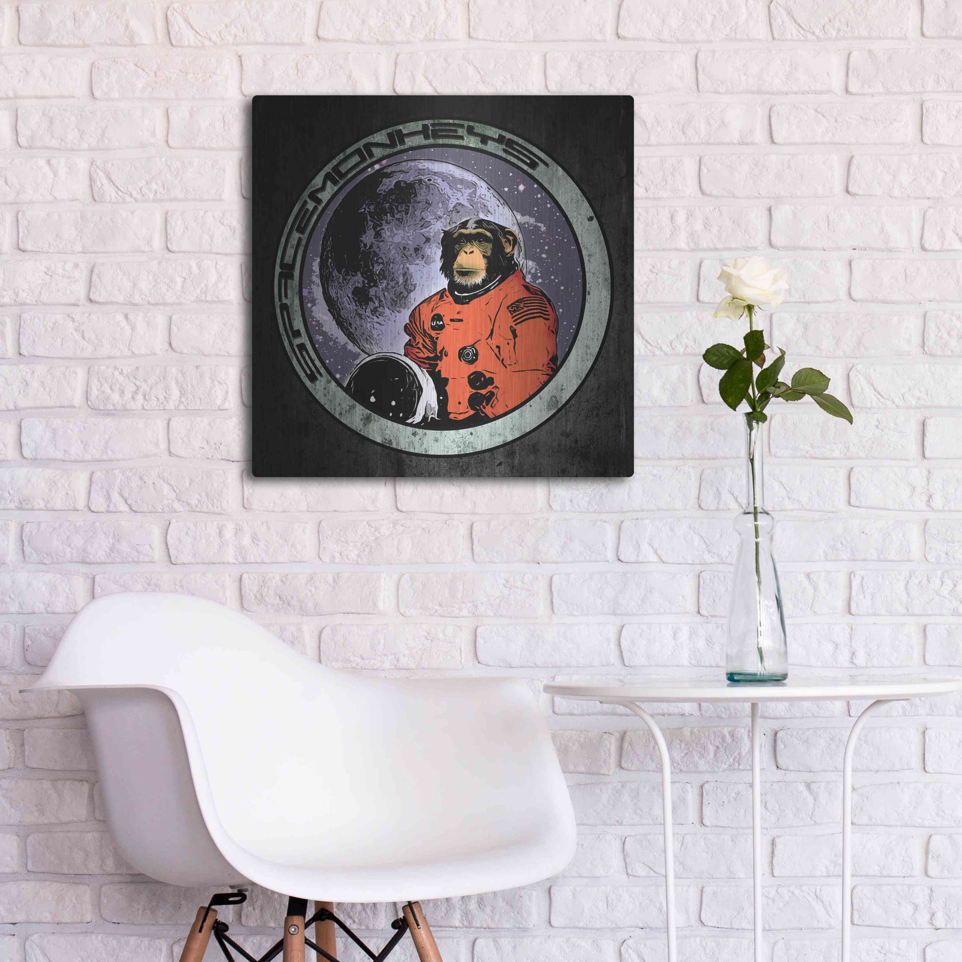 Luxe Metal Art 'Space Monkeys' by Nicklas Gustafsson, Metal Wall Art,24x24