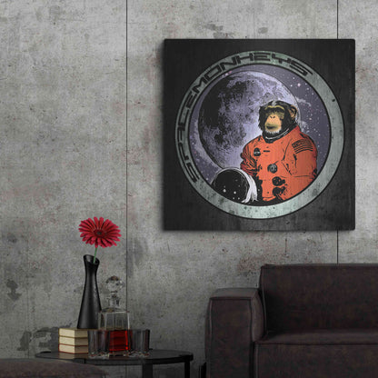 Luxe Metal Art 'Space Monkeys' by Nicklas Gustafsson, Metal Wall Art,36x36