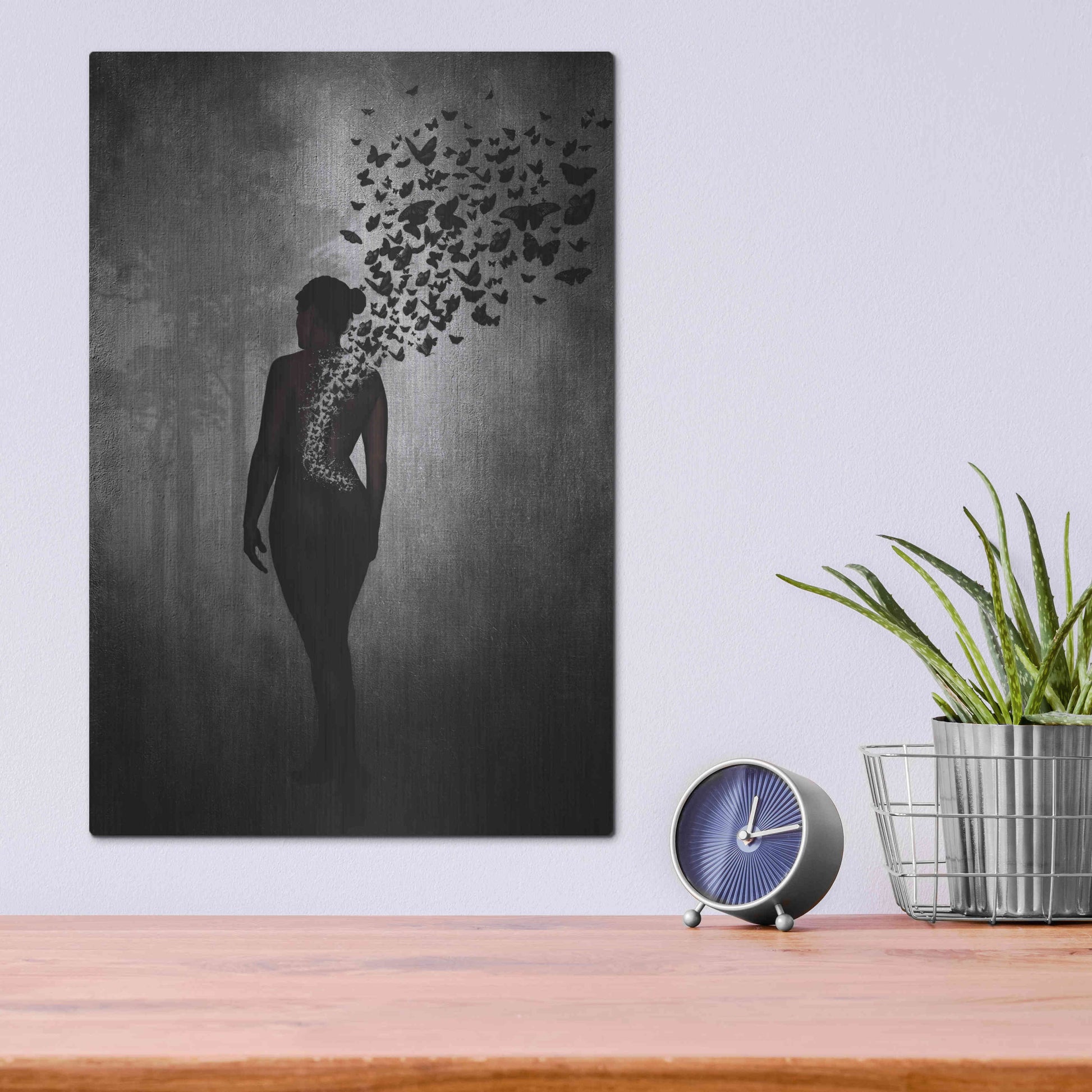 Luxe Metal Art 'The Butterfly Transformation' by Nicklas Gustafsson, Metal Wall Art,12x16