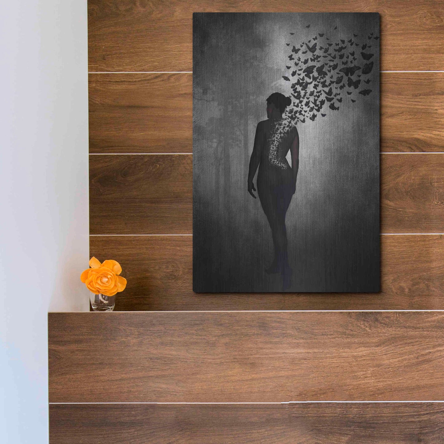 Luxe Metal Art 'The Butterfly Transformation' by Nicklas Gustafsson, Metal Wall Art,12x16