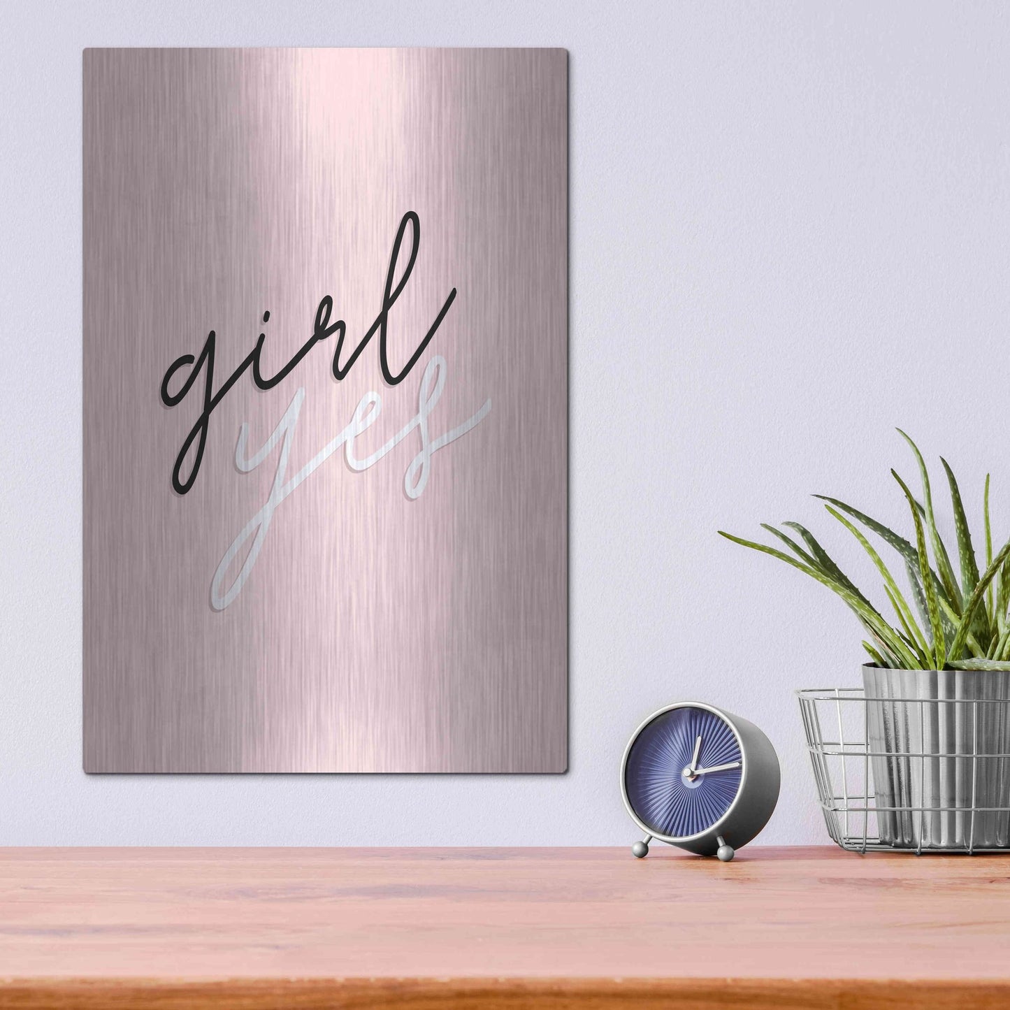 Luxe Metal Art 'GRL PWR V' by Anna Hambly, Metal Wall Art,12x16