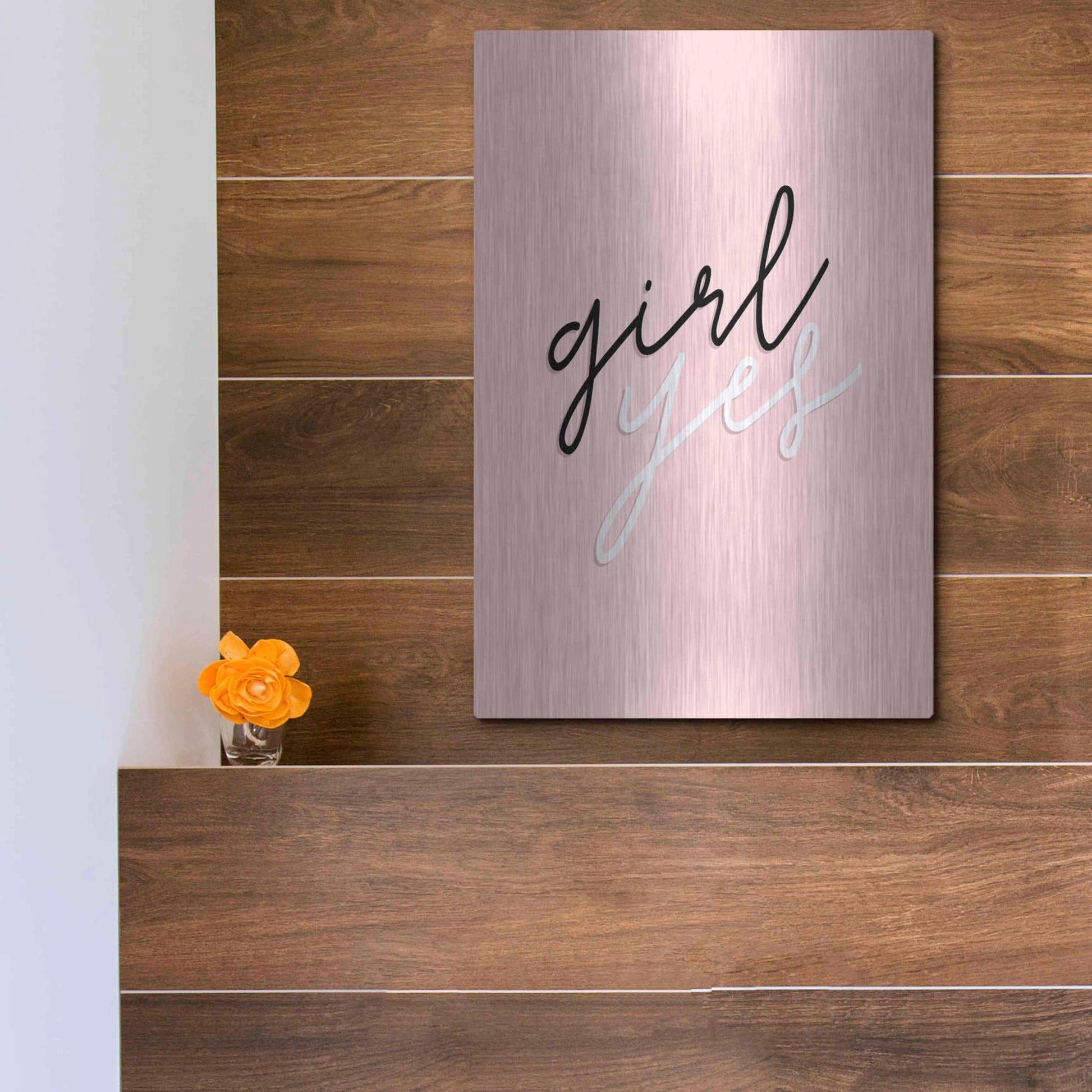 Luxe Metal Art 'GRL PWR V' by Anna Hambly, Metal Wall Art,12x16