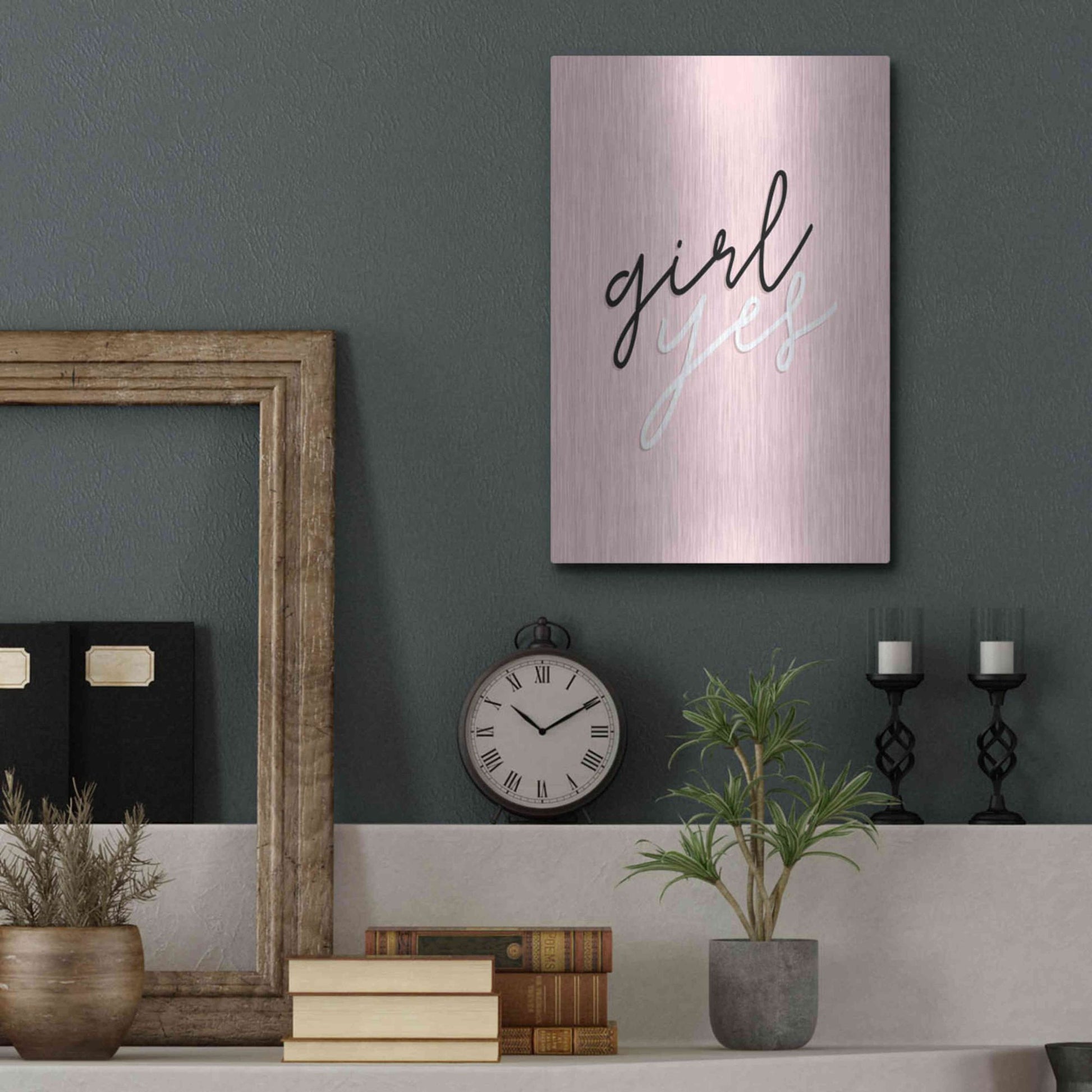 Luxe Metal Art 'GRL PWR V' by Anna Hambly, Metal Wall Art,12x16