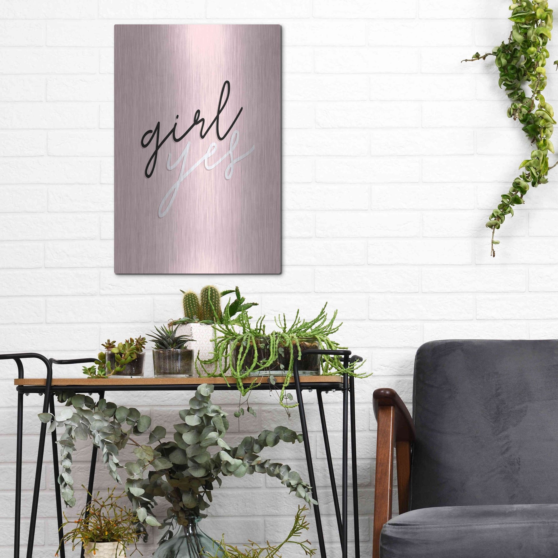 Luxe Metal Art 'GRL PWR V' by Anna Hambly, Metal Wall Art,12x16