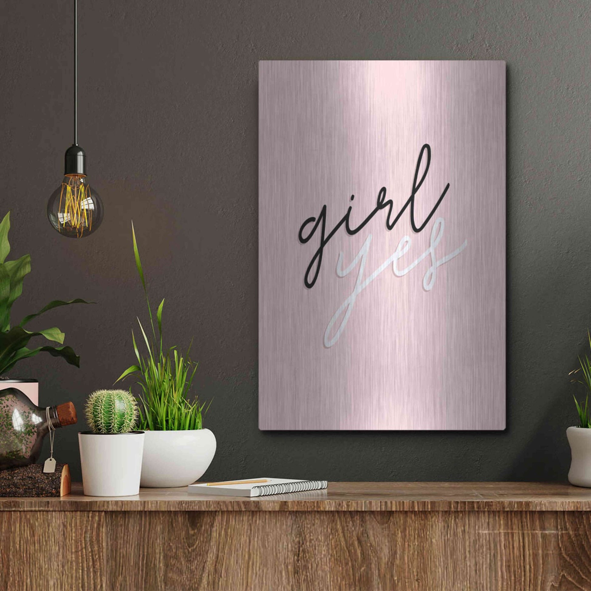 Luxe Metal Art 'GRL PWR V' by Anna Hambly, Metal Wall Art,12x16