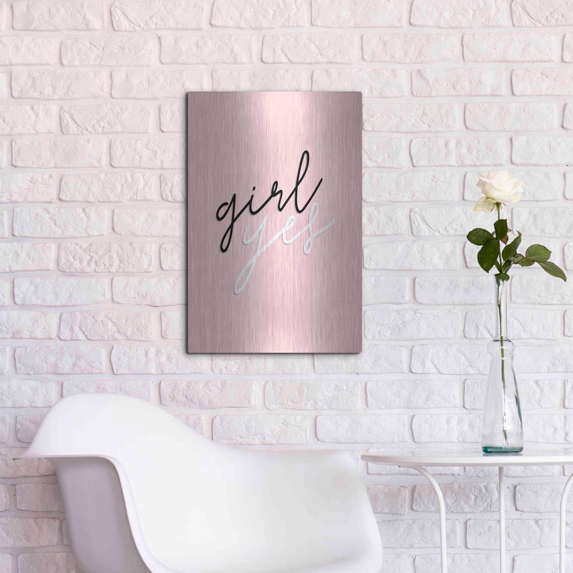 Luxe Metal Art 'GRL PWR V' by Anna Hambly, Metal Wall Art,16x24