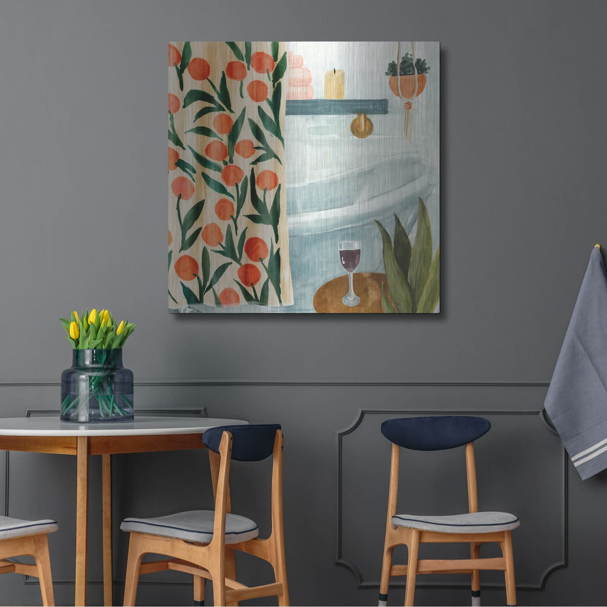 'Bath Retreat I' by Annie Warren – Metal Wall Art, 36x36 room view