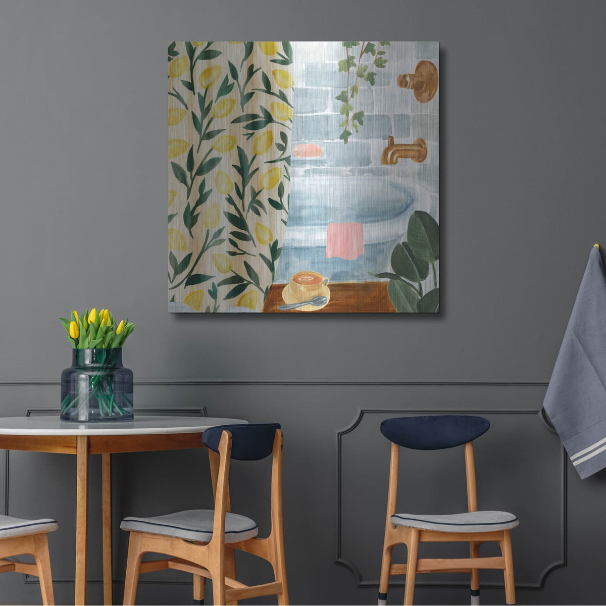 'Bath Retreat II' by Annie Warren – Metal Wall Art, 36x36 room view