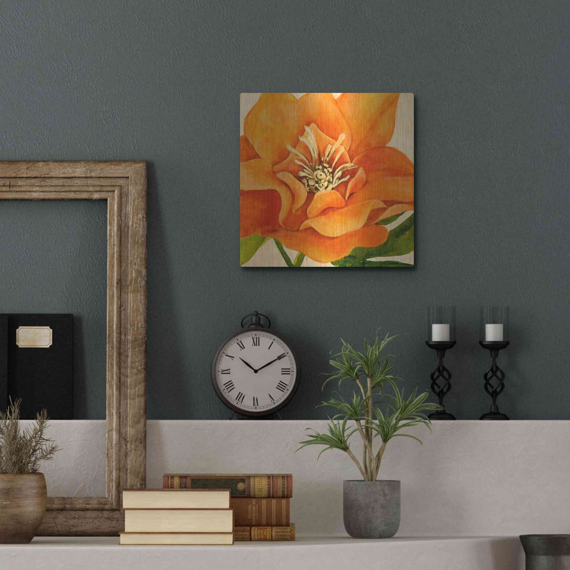 Luxe Metal Art 'Copper Petals II' by Annie Warren, Metal Wall Art,12x12