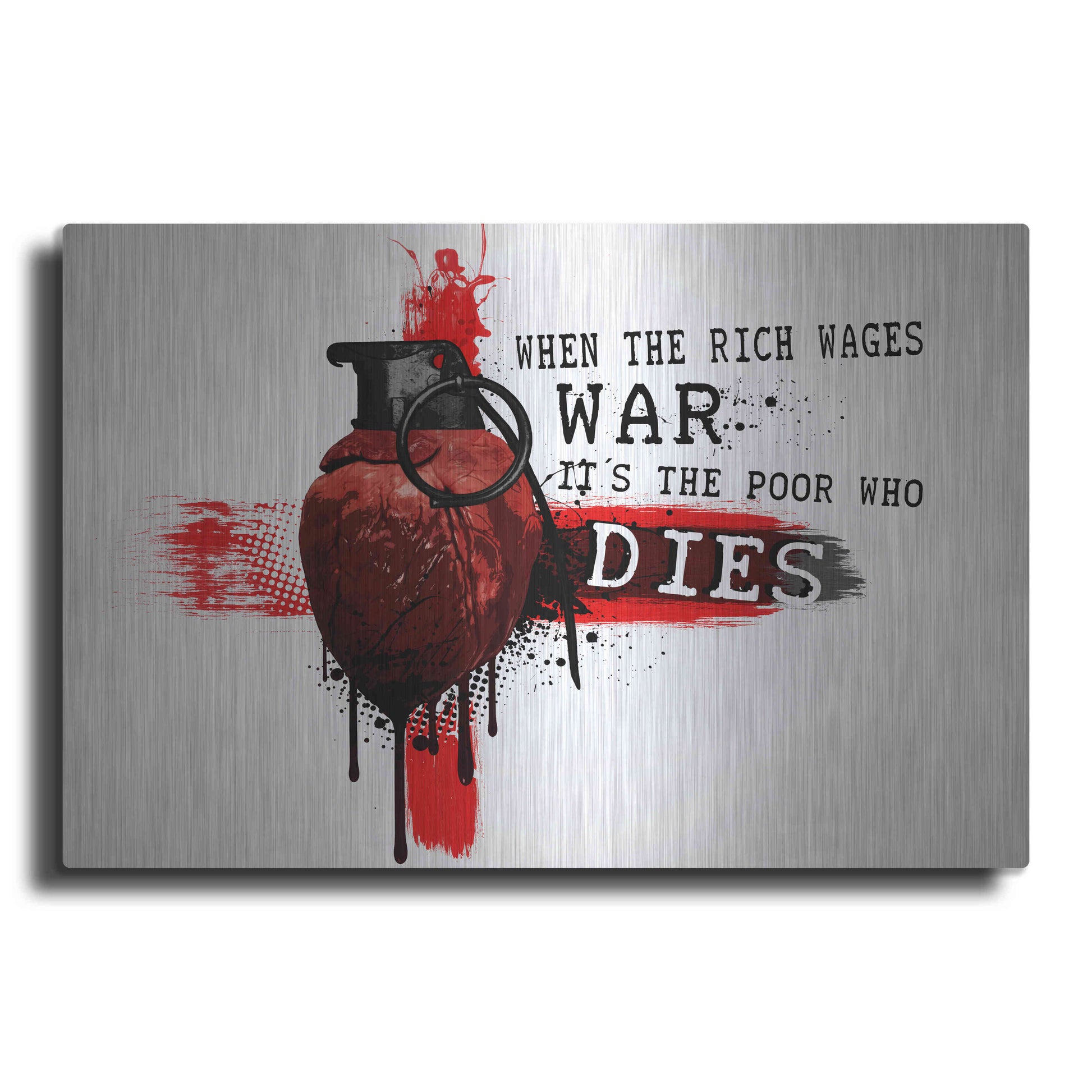 Luxe Metal Art 'When The Rich Wages War' by Nicklas Gustafsson, Metal Wall Art