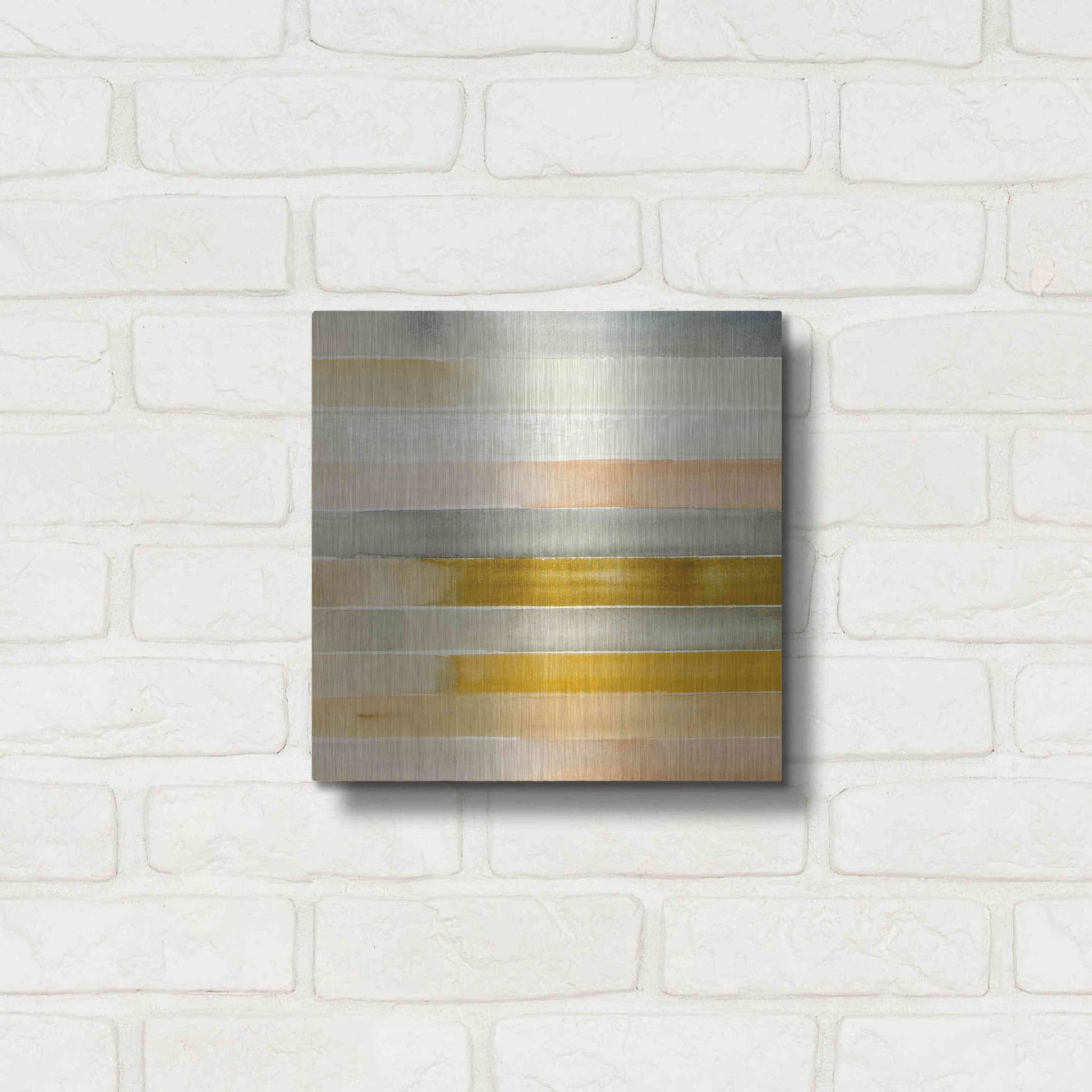 Luxe Metal Art 'Dreaming Borders I' by Annie Warren, Metal Wall Art,12x12