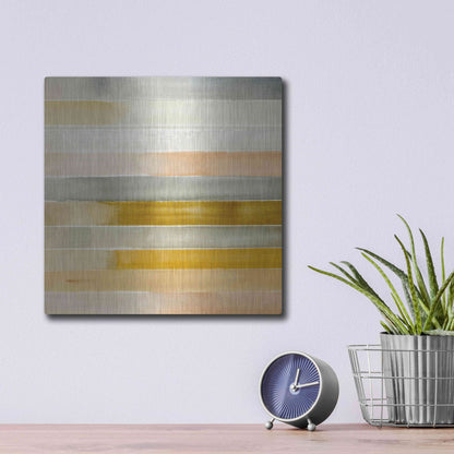 Luxe Metal Art 'Dreaming Borders I' by Annie Warren, Metal Wall Art,12x12