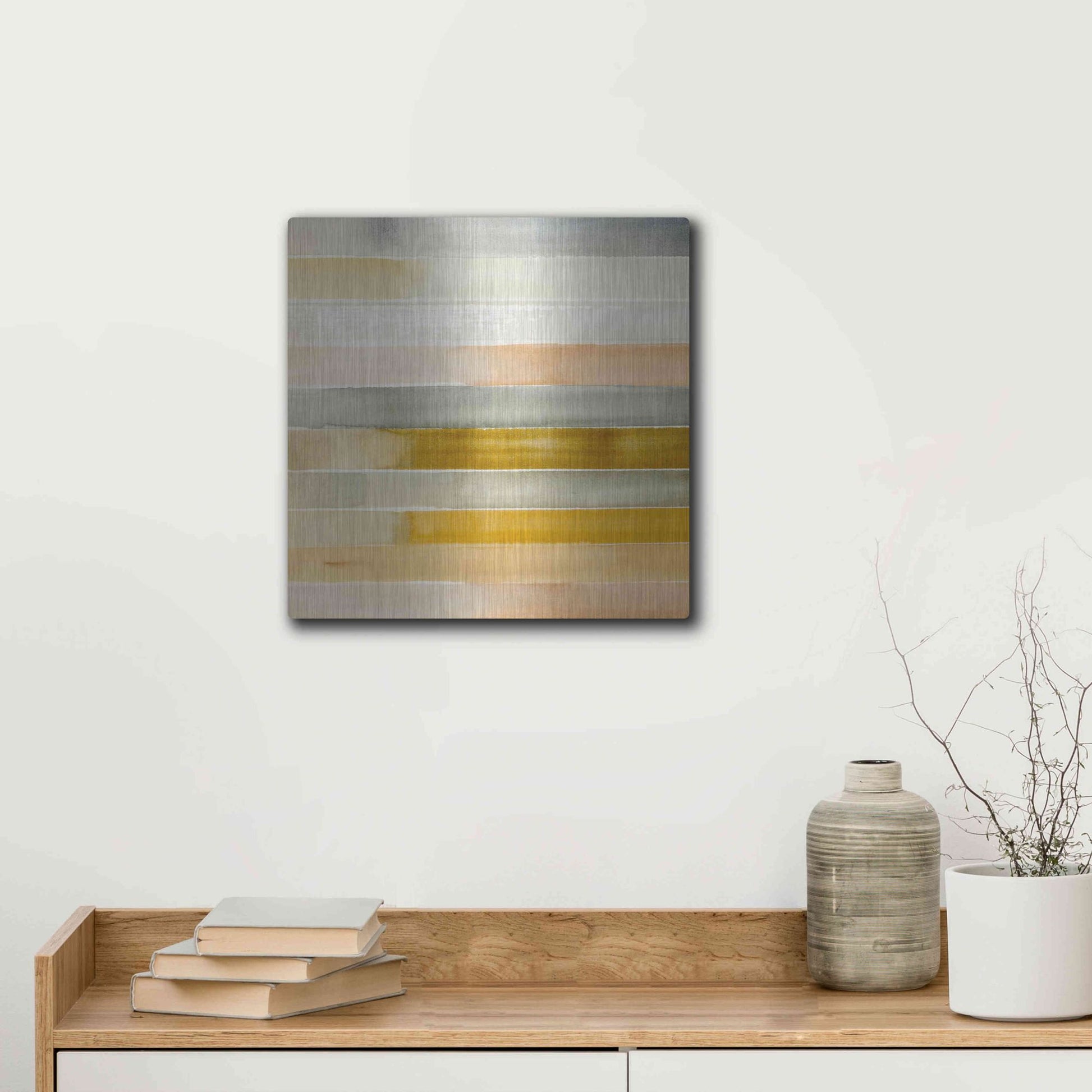 Luxe Metal Art 'Dreaming Borders I' by Annie Warren, Metal Wall Art,12x12