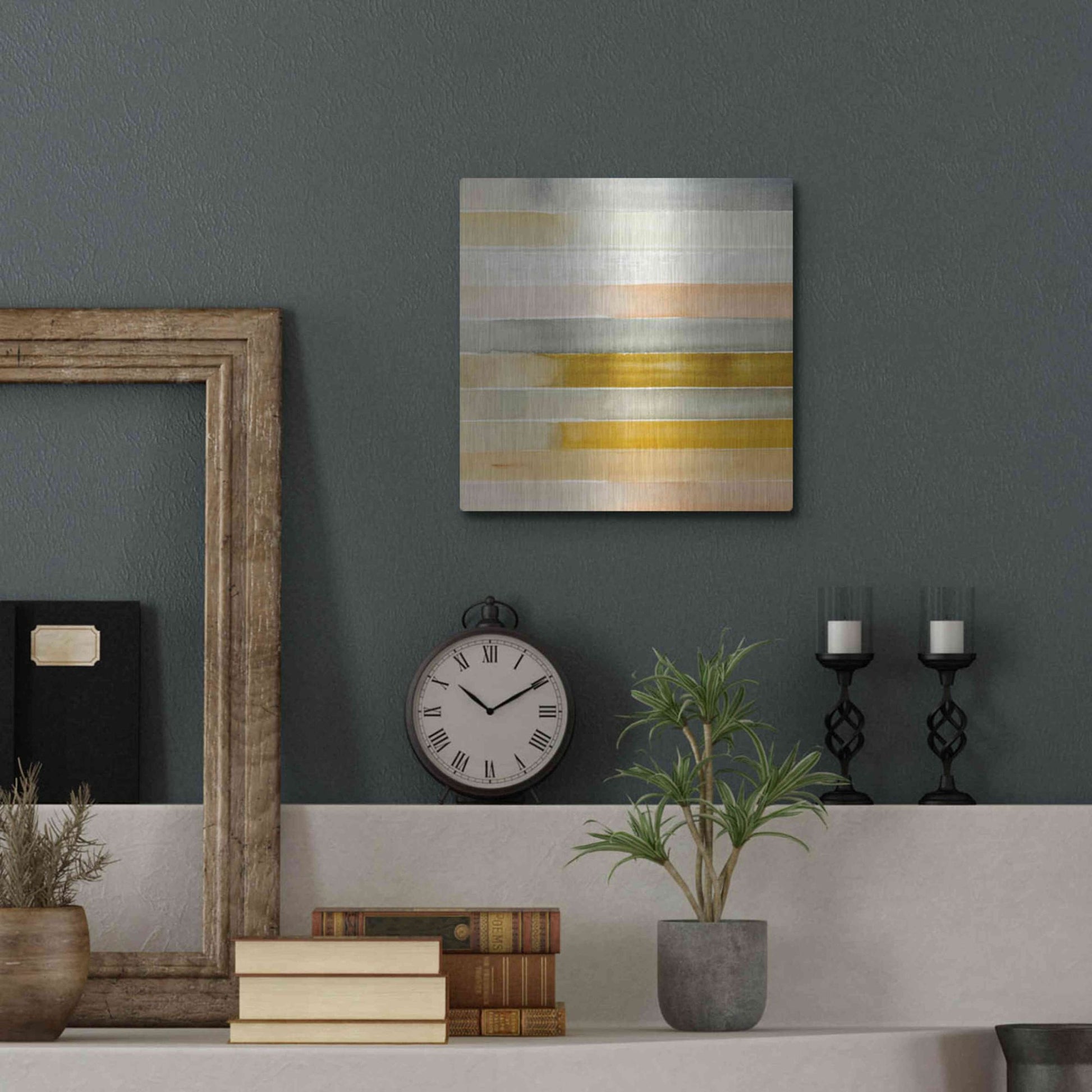 Luxe Metal Art 'Dreaming Borders I' by Annie Warren, Metal Wall Art,12x12
