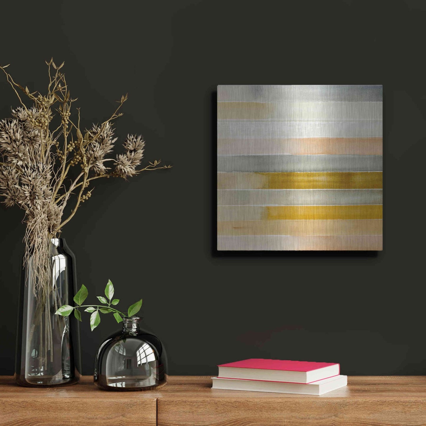 Luxe Metal Art 'Dreaming Borders I' by Annie Warren, Metal Wall Art,12x12