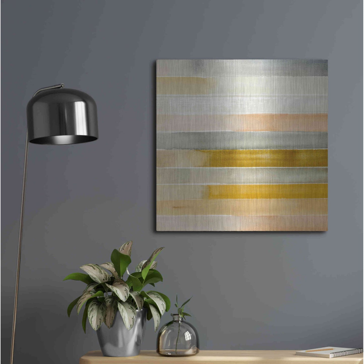 Luxe Metal Art 'Dreaming Borders I' by Annie Warren, Metal Wall Art,24x24