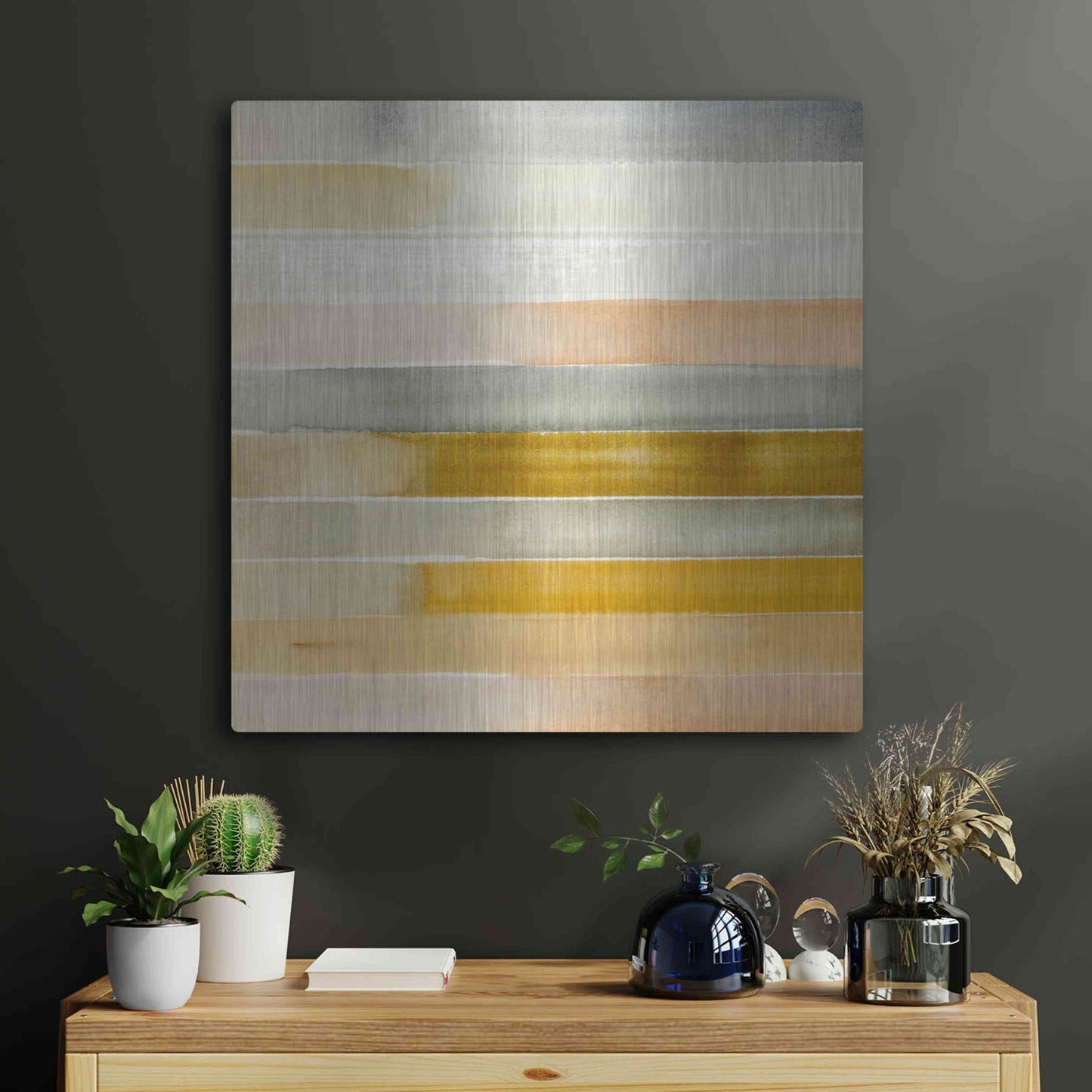 Luxe Metal Art 'Dreaming Borders I' by Annie Warren, Metal Wall Art,24x24