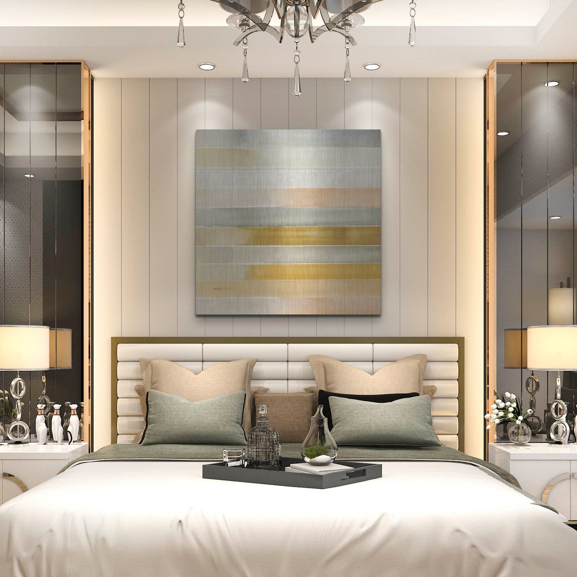 Luxe Metal Art 'Dreaming Borders I' by Annie Warren, Metal Wall Art,36x36