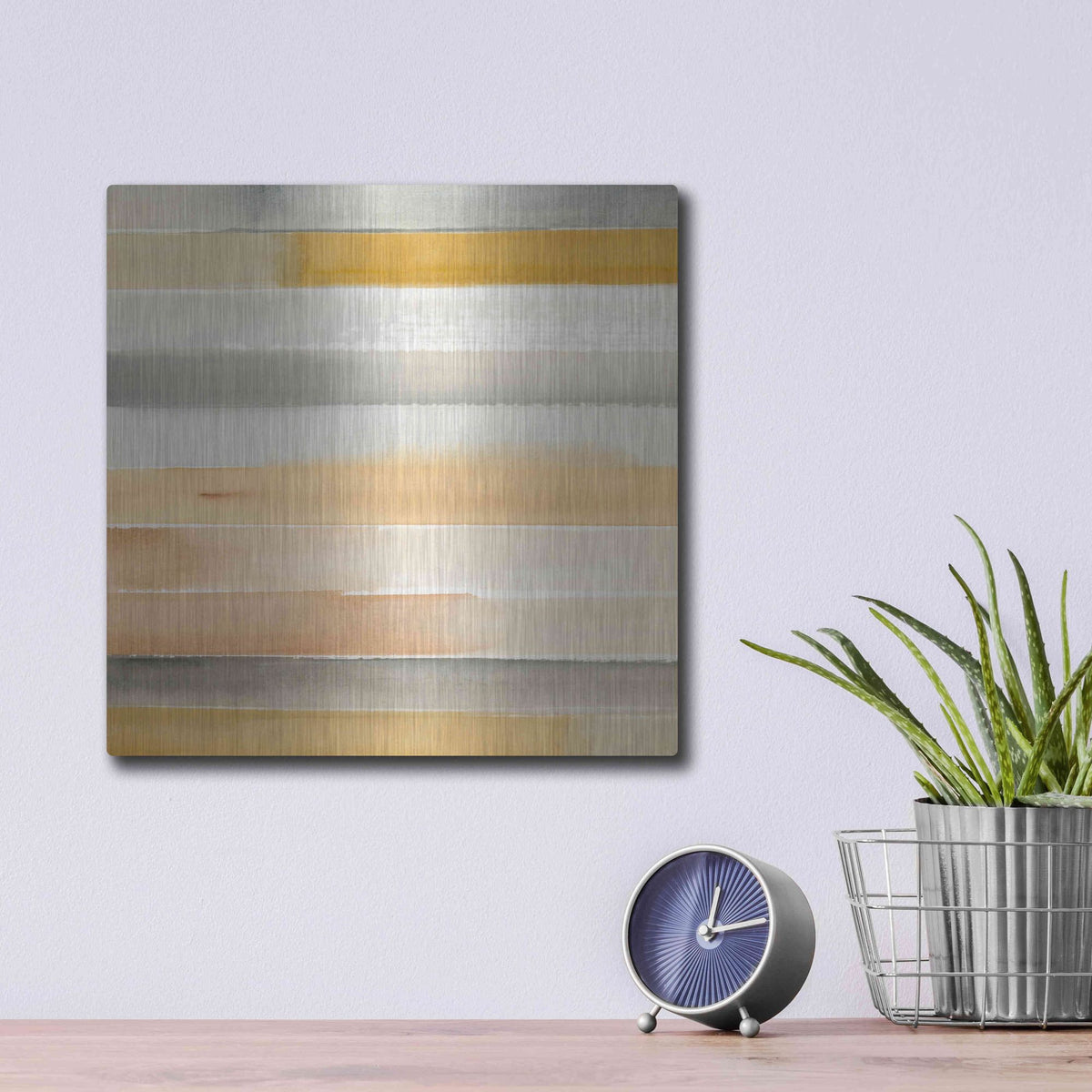 Luxe Metal Art 'Dreaming Borders II' by Annie Warren, Metal Wall Art,12x12