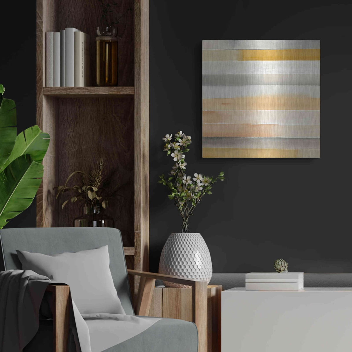 'Dreaming Borders II' by Annie Warren – Metal Wall Art, 24x24 room view