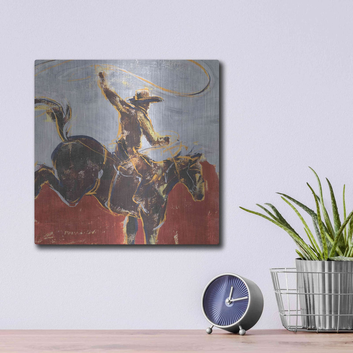 'Morning Roundup I' by Annie Warren – Metal Wall Art, 12x12 room view