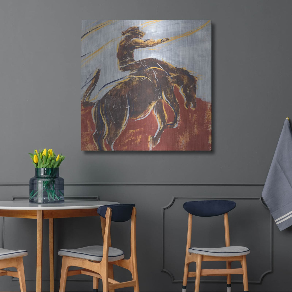 'Morning Roundup II' by Annie Warren – Metal Wall Art, 36x36 room view