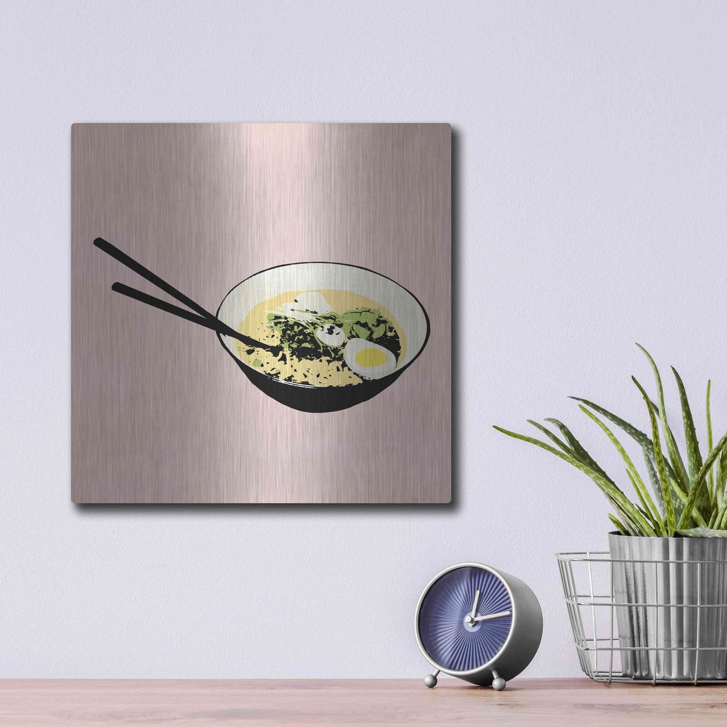 Luxe Metal Art 'Ramen Bar I' by Annie Warren, Metal Wall Art,12x12