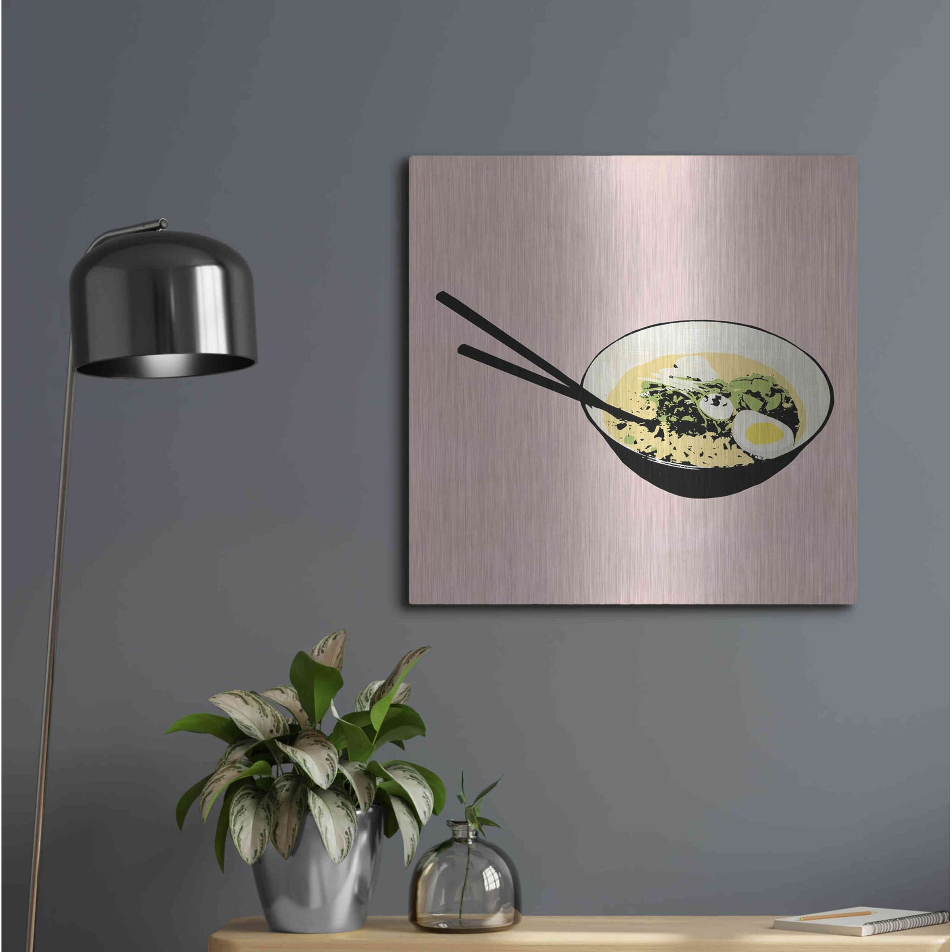 Luxe Metal Art 'Ramen Bar I' by Annie Warren, Metal Wall Art,24x24