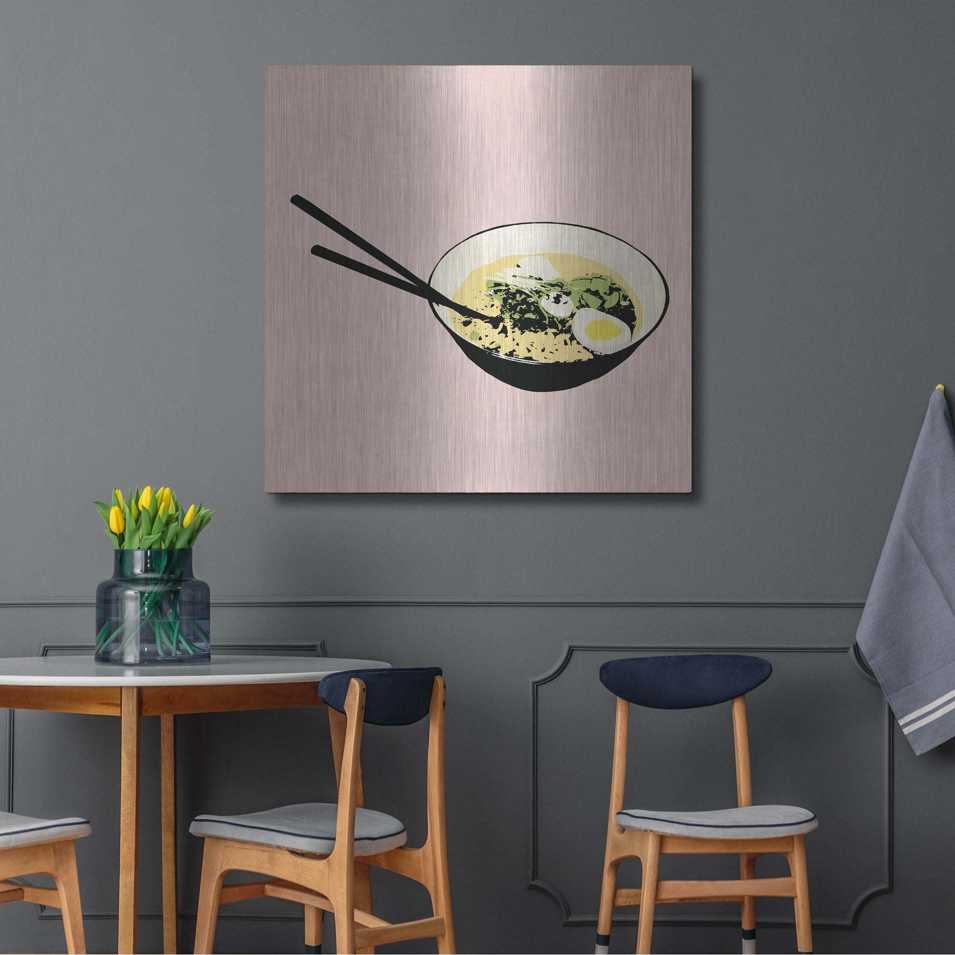 Luxe Metal Art 'Ramen Bar I' by Annie Warren, Metal Wall Art,36x36