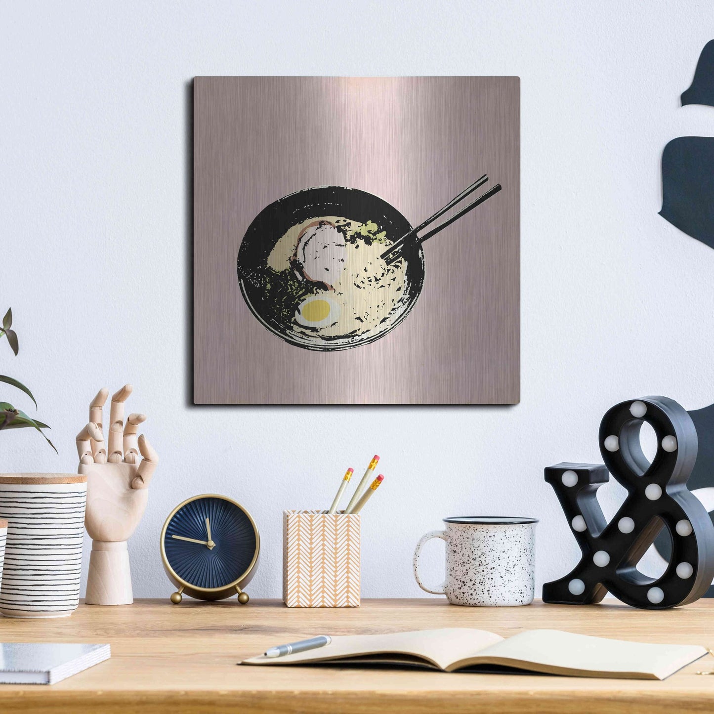 Luxe Metal Art 'Ramen Bar II' by Annie Warren, Metal Wall Art,12x12